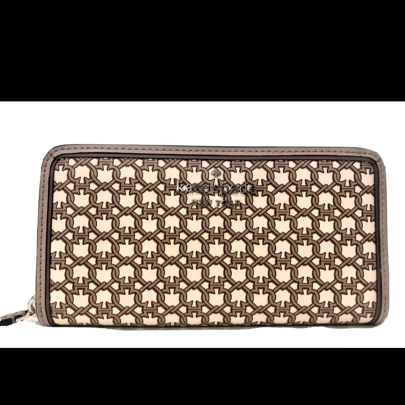 ☃️ NEW Kate Spade Wallet Spade Link Large Continental Zip Around Geo ☃️ - Picture 6 of 9